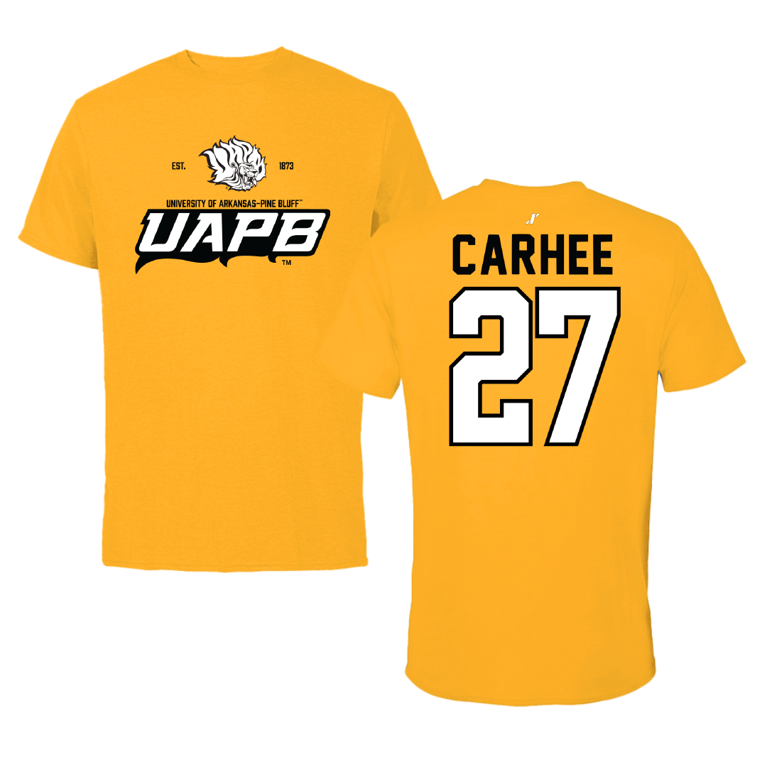 University of Arkansas-Pine Bluff Softball Gold General Tee - #27 Jada Carhee