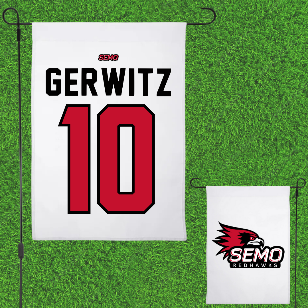 Southeast Missouri State University Softball White Garden Flag - #10 Tatum Gerwitz