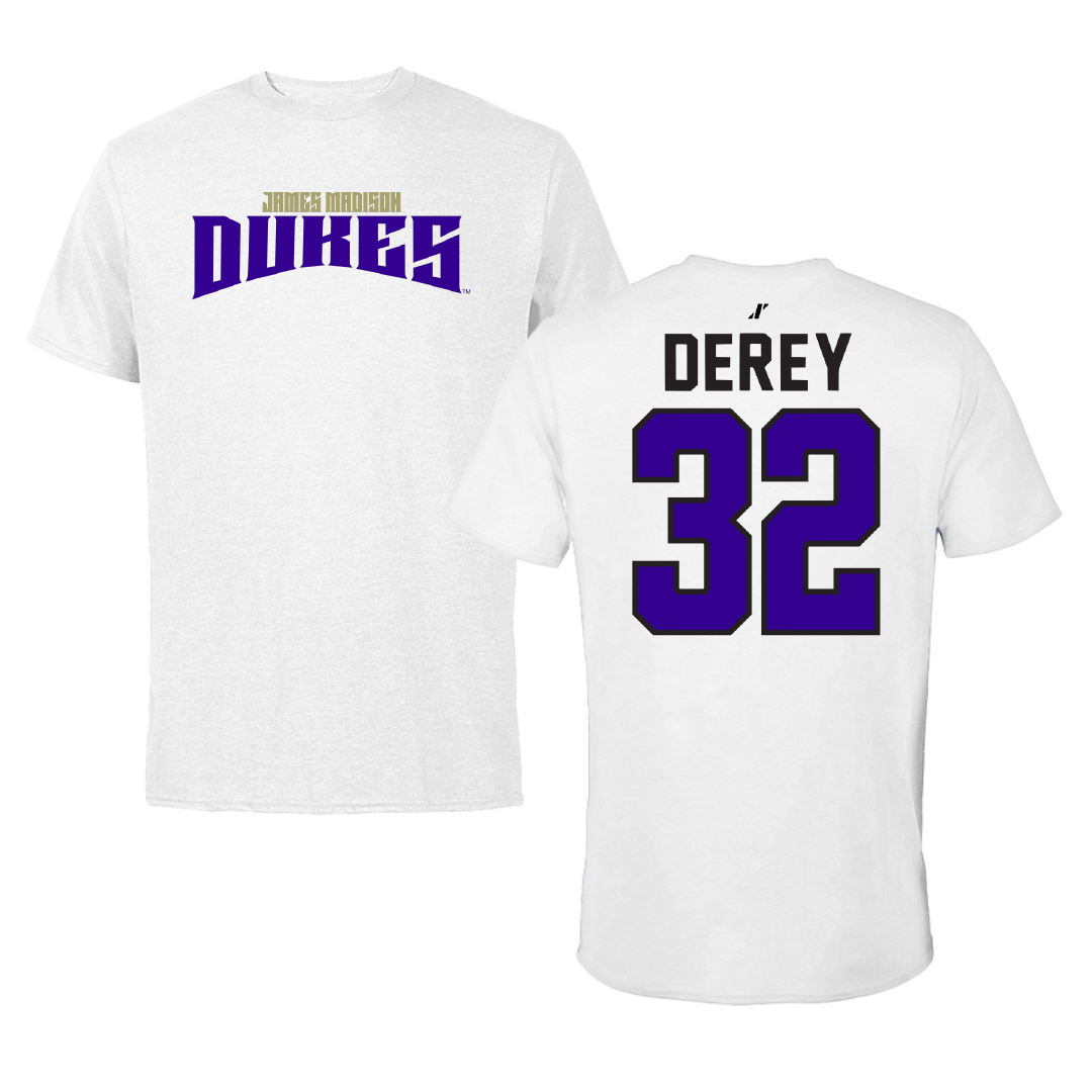 James Madison University Lacrosse White Classic Performance Tee - #32 Savannah Derey