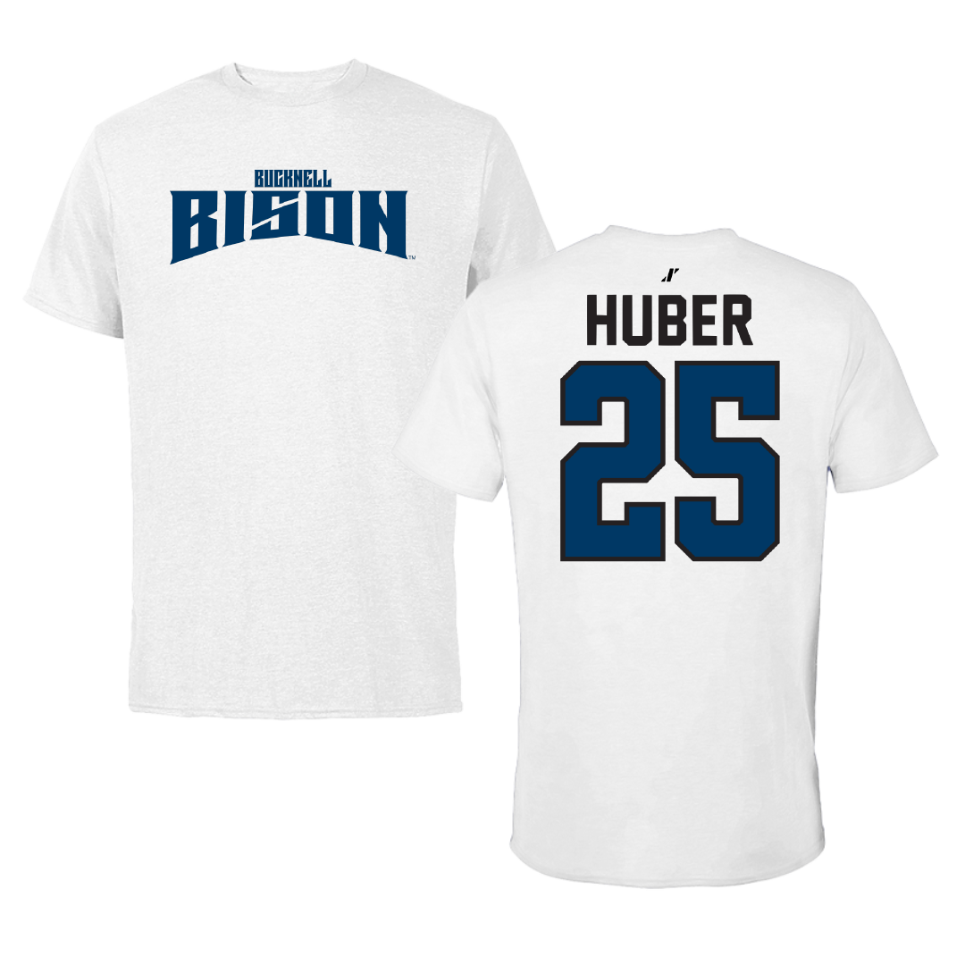 Bucknell University Lacrosse White Classic Tee - #25 Hans Huber