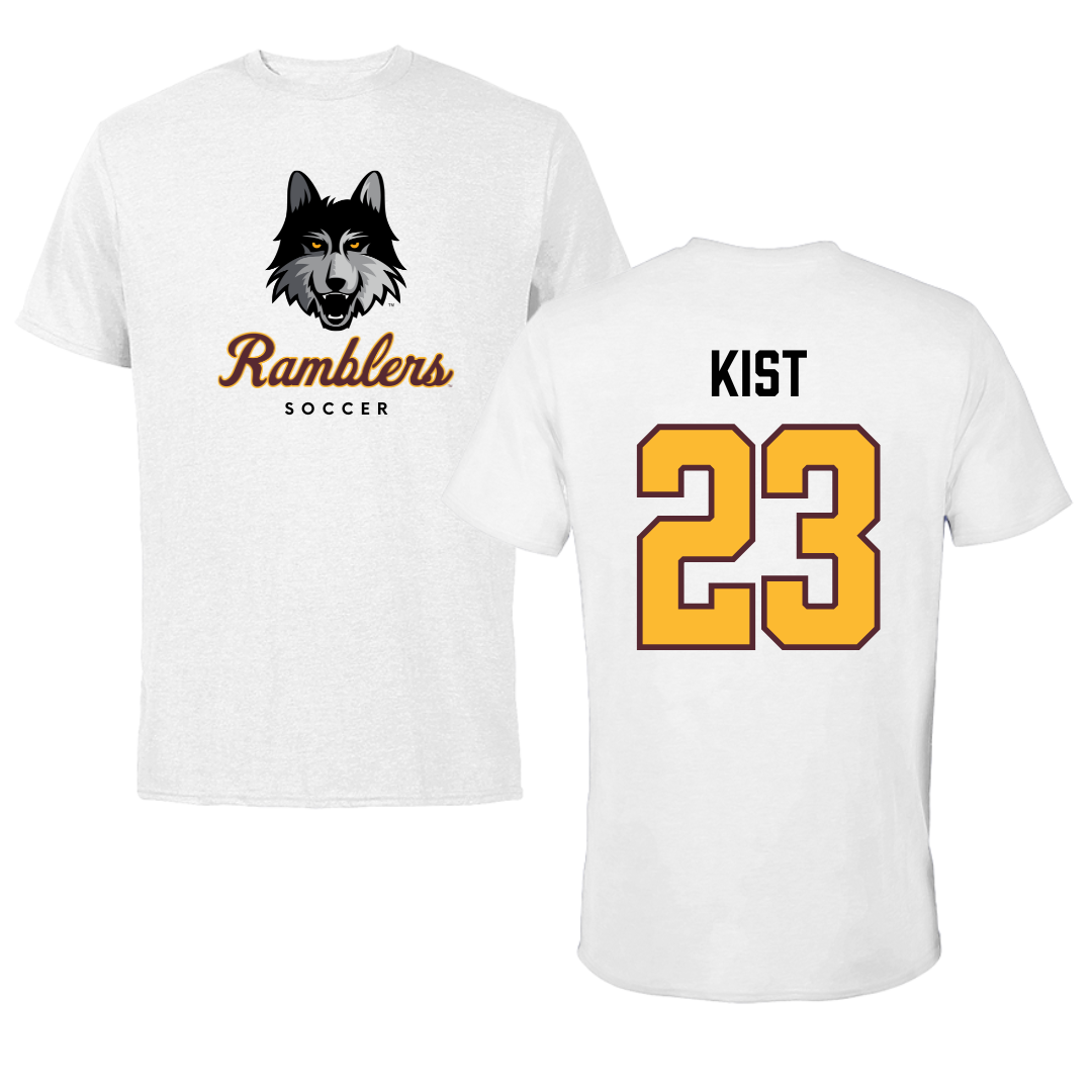 Loyola University-Chicago Soccer White Ramblers Tee - #23 Kameron Kist