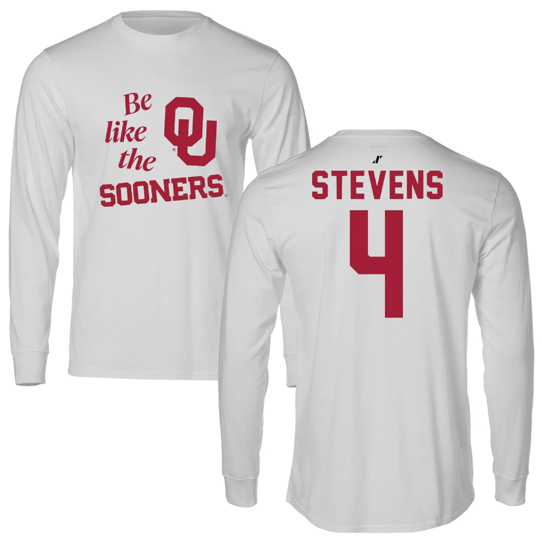 University of Oklahoma Soccer Light Gray Be Like Us Long Sleeve - #4 Avery Stevens
