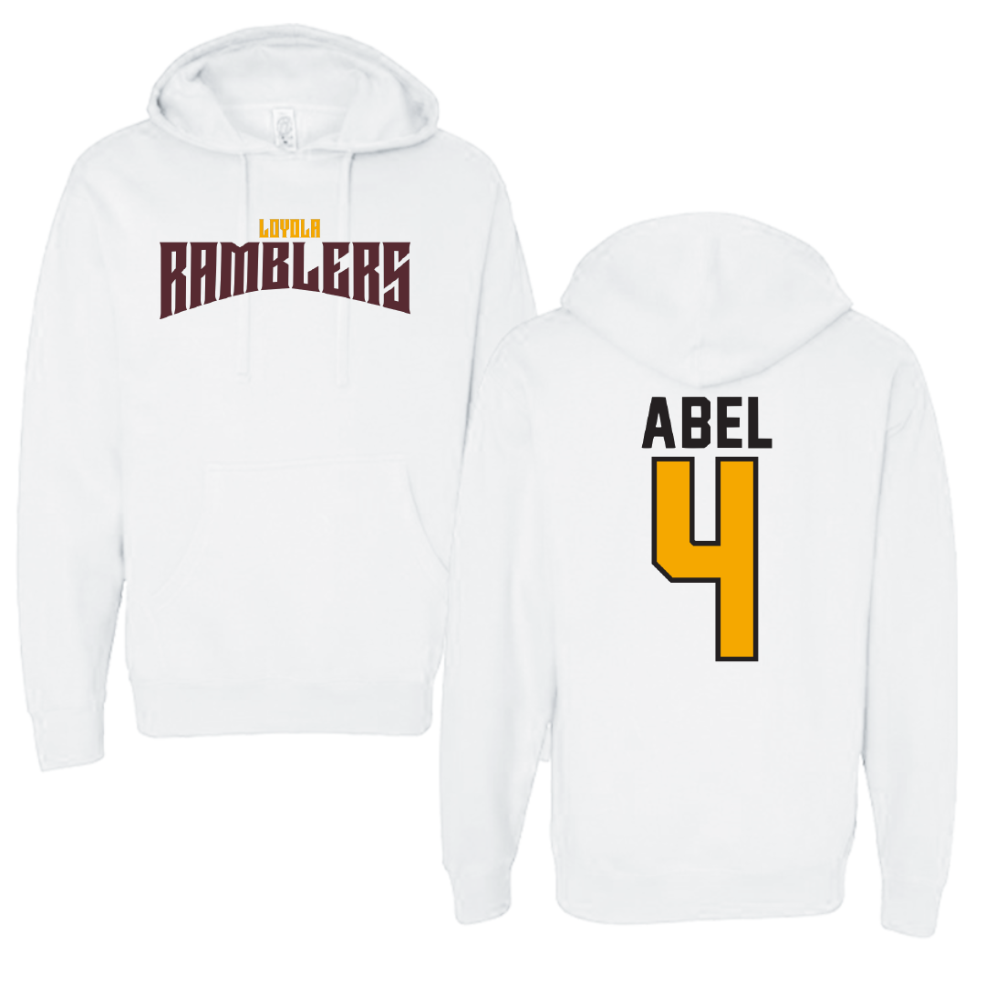 Loyola University-Chicago Soccer White Classic Hoodie - #4 Alaina Abel