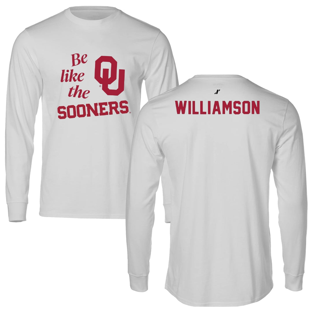 University of Oklahoma TF and XC Light Gray Be Like Us Performance Long Sleeve - Grace Williamson