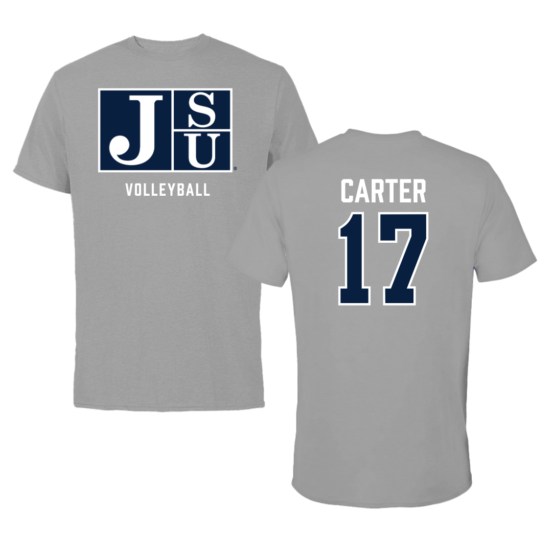 Jackson State University Volleyball Gray Tee - #17 Kymorah Carter