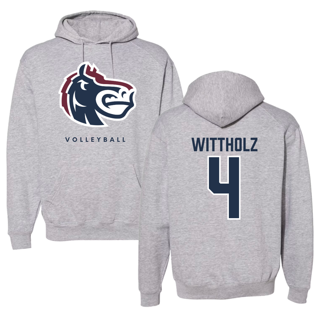 Fairleigh Dickinson University-Metropolitan Campus Volleyball Gray Hoodie - #4 Samantha Wittholz
