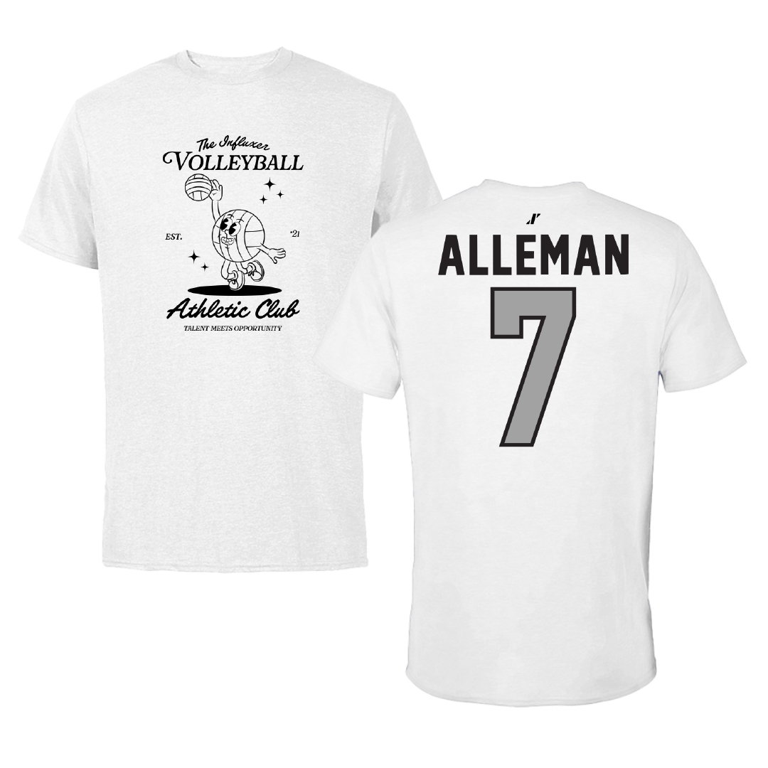 Volleyball White Influxer Athletic Club Tee - #7 Lani Alleman