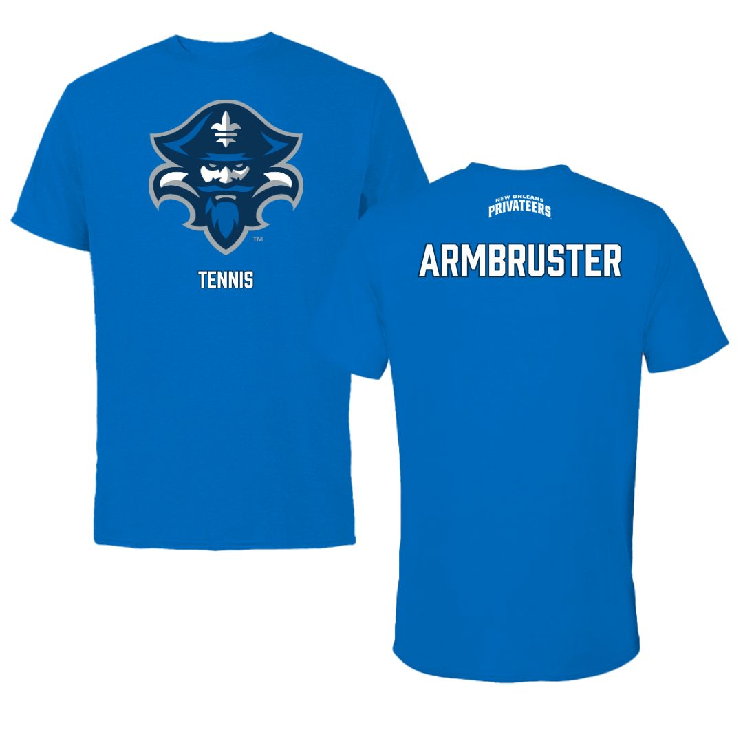 University of New Orleans Tennis Blue Mascot Tee - Matthew Armbruster