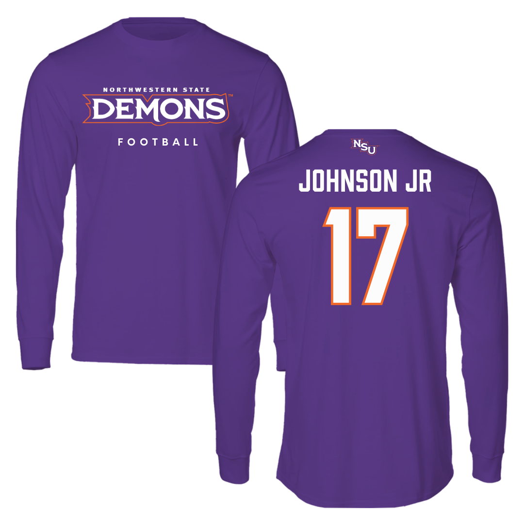 Northwestern State University Football Purple Demons Performance Long Sleeve - #17 DJ Johnson Jr