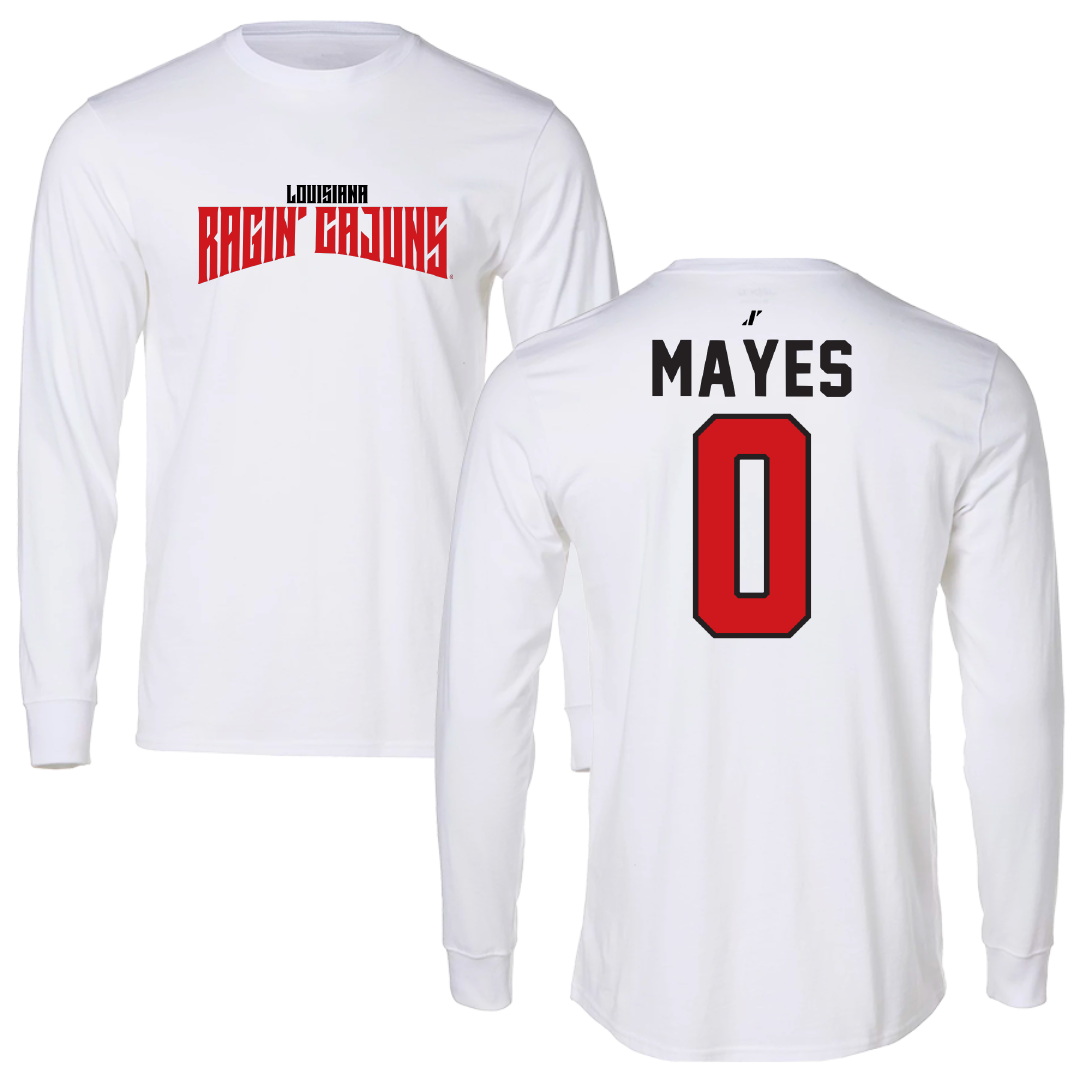 University of Louisiana at Lafayette Soccer White Classic Long Sleeve - #0 Natalie Mayes