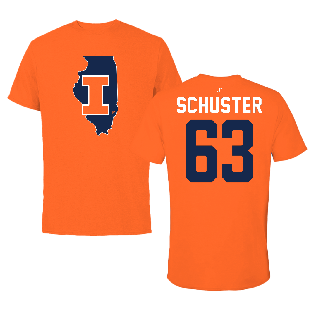 University of Illinois Football Orange State Tee - #63 Dezmond Schuster