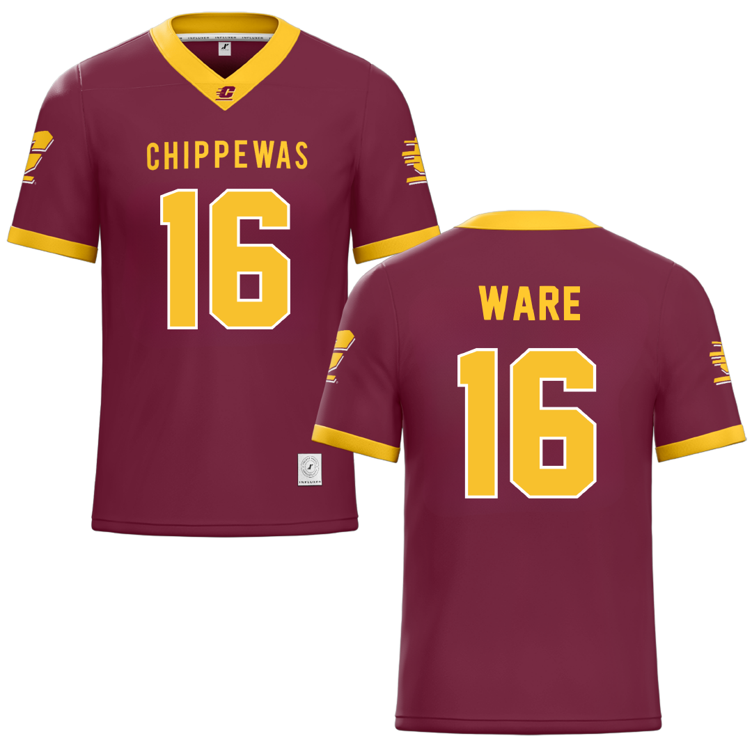 Central Michigan University Maroon Football Jersey - #16 Kyren Ware