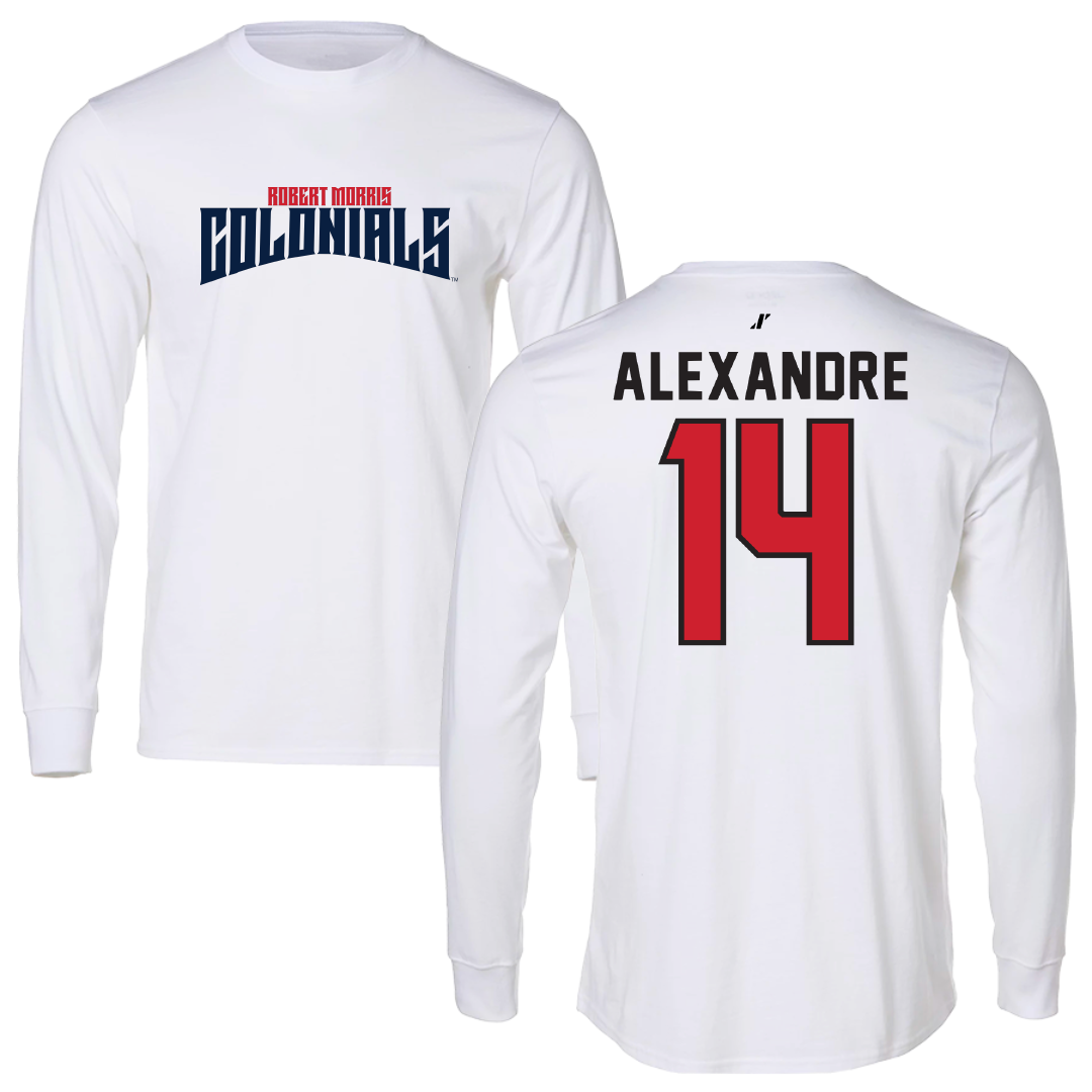 Robert Morris University Soccer White Classic Long Sleeve - #14 Chase Alexandre