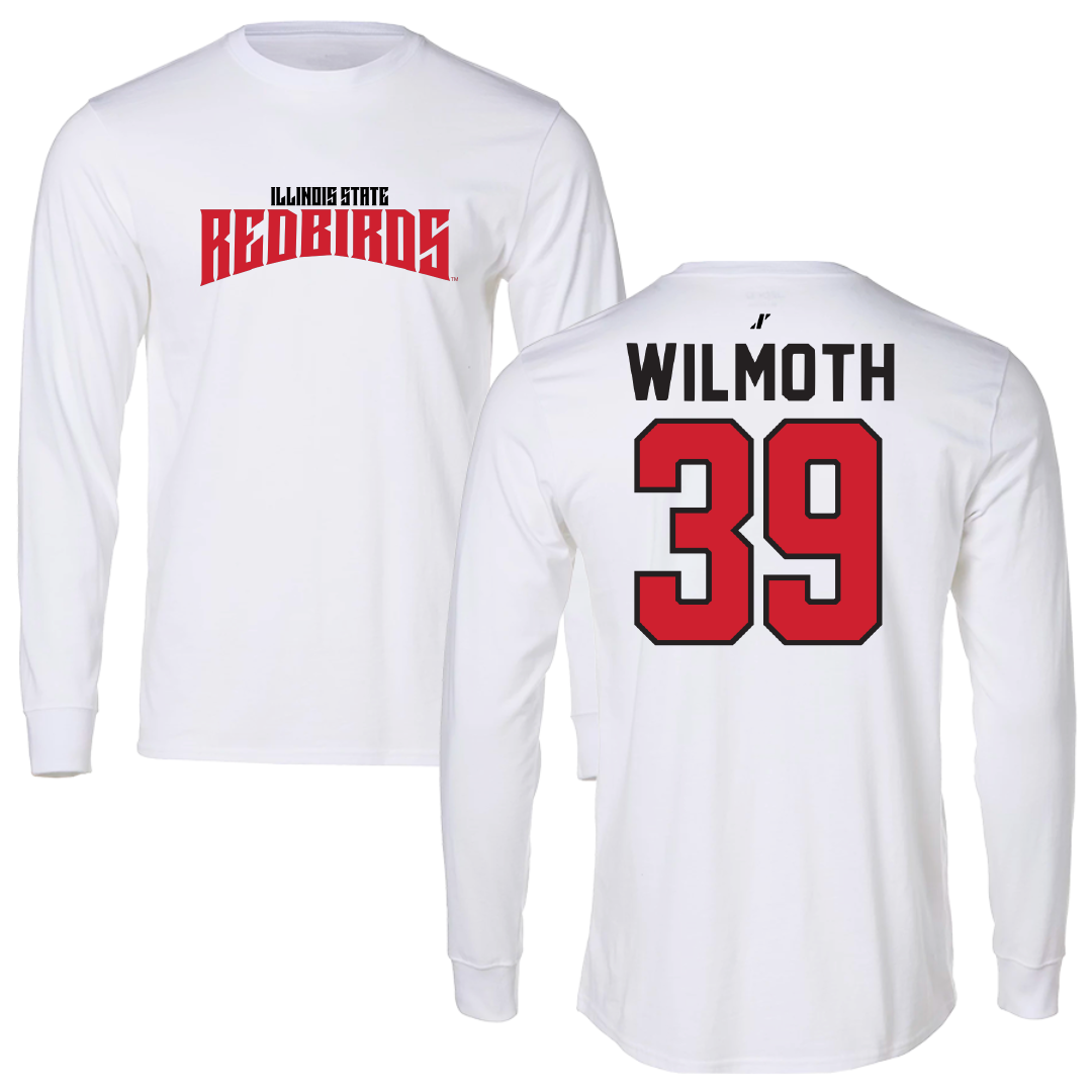 Illinois State University Baseball White Classic Performance Long Sleeve - #39 Joey Wilmoth