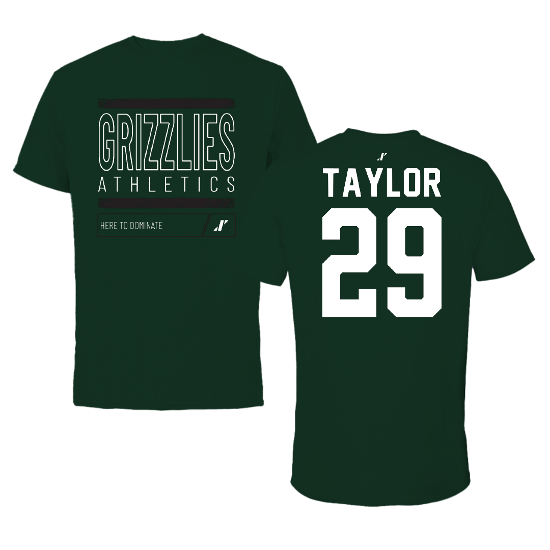 Adams State University Football Forest Green Dominate Tee - #29 Roscoe Taylor