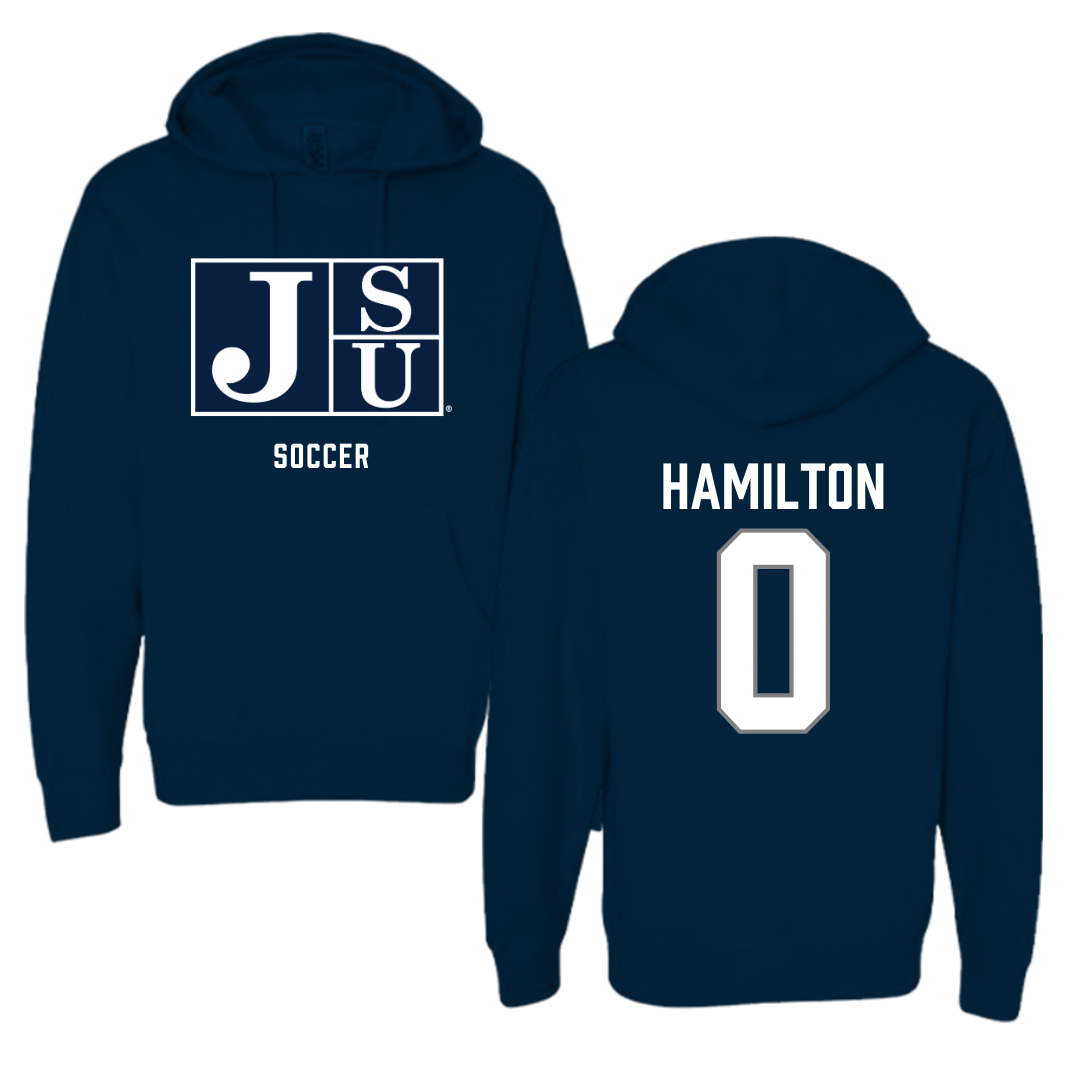 Jackson State University Soccer Navy Hoodie - #0 Jordan Hamilton