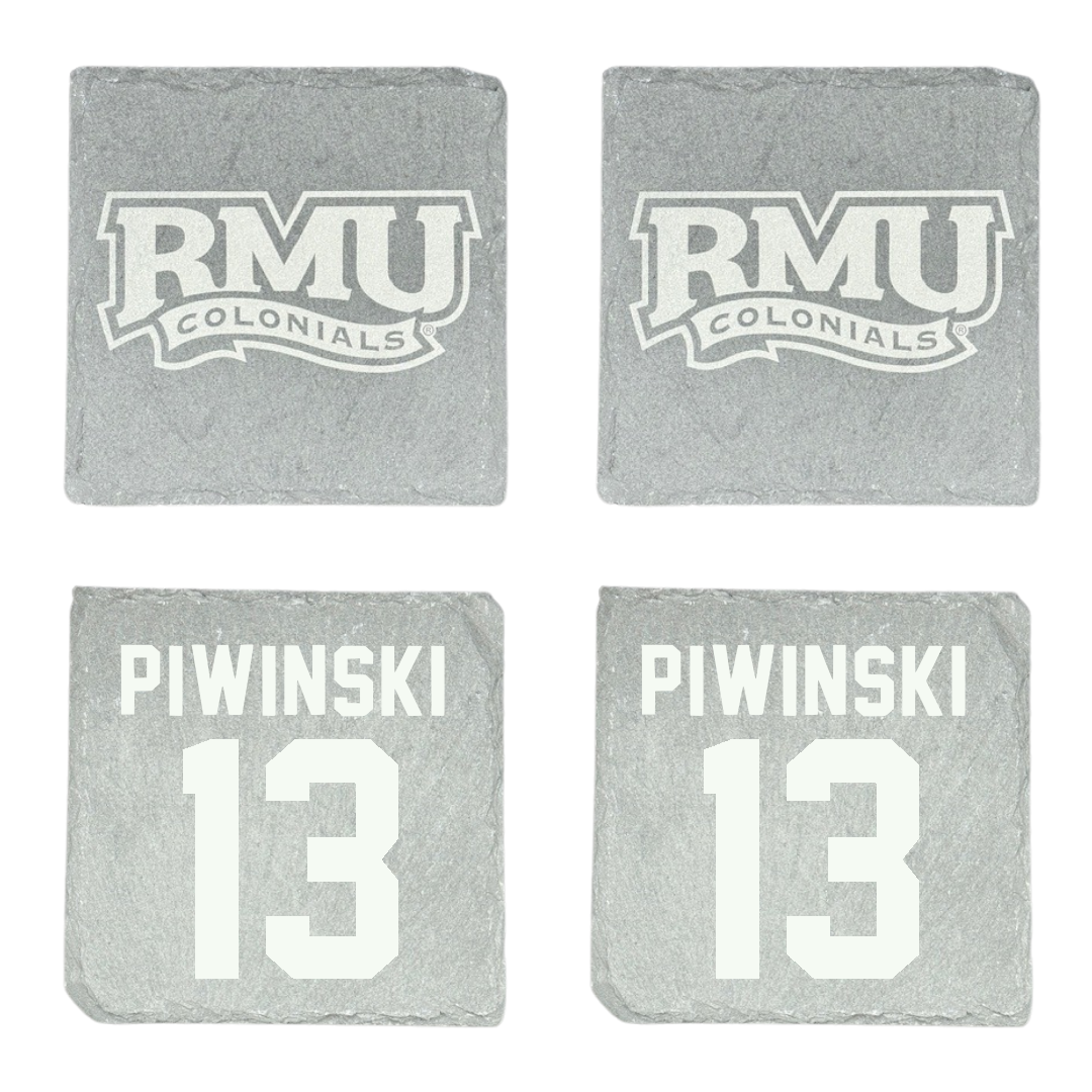 Robert Morris University Lacrosse Stone Coaster (4 Pack)  - #13 Parker Piwinski