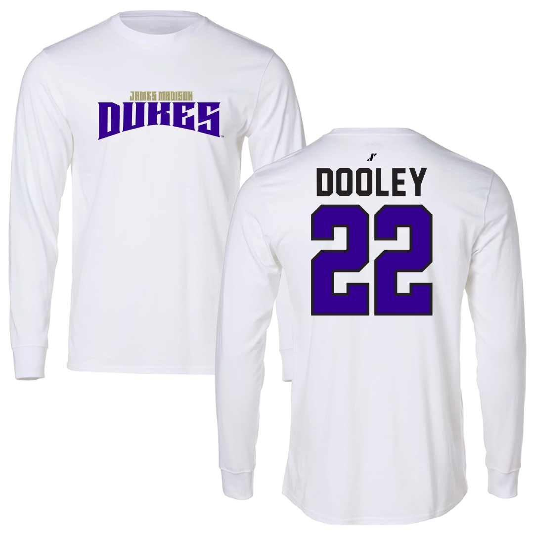 James Madison University Baseball White Classic Long Sleeve - #22 Ryan Dooley