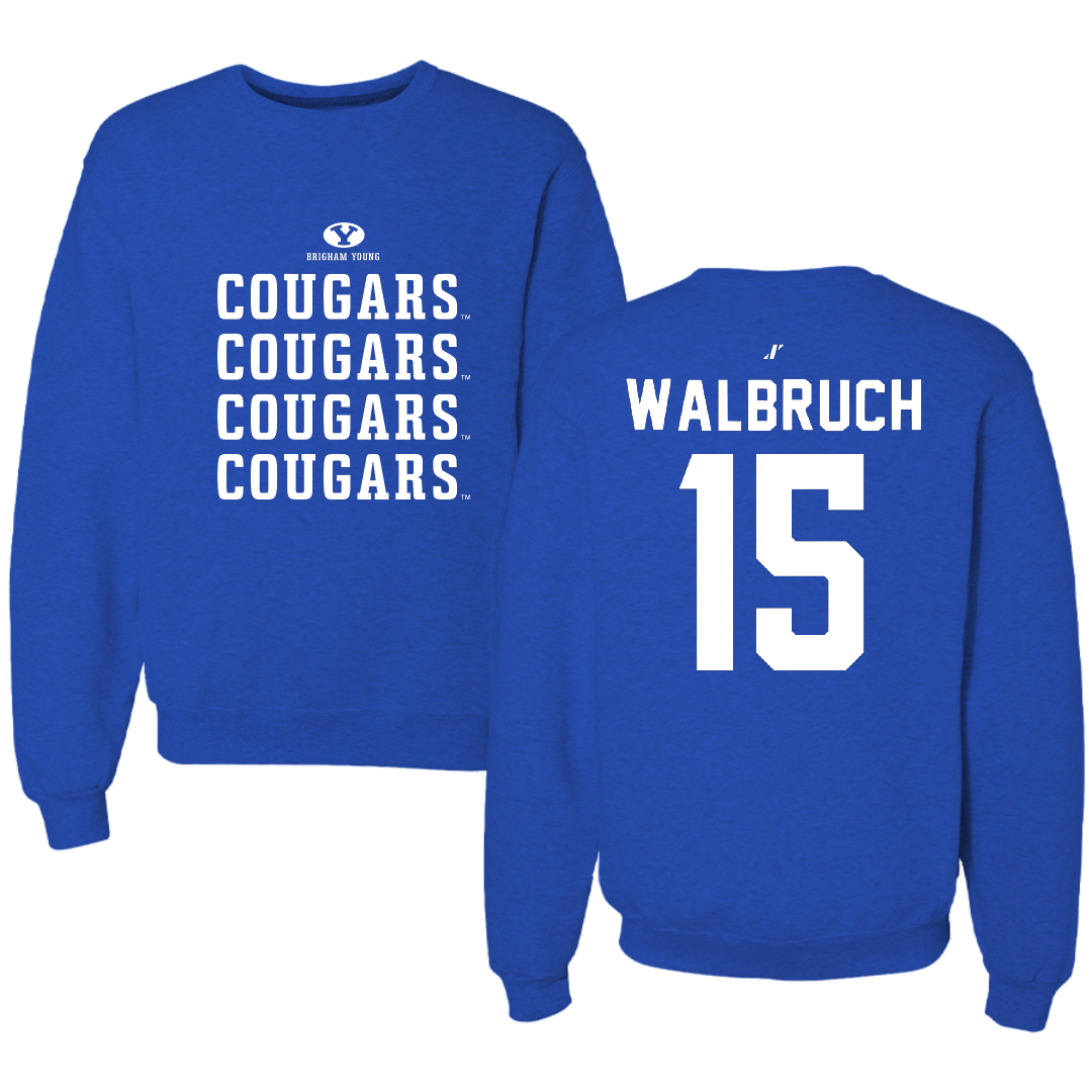 Brigham Young University Soccer Blue General Crewneck - #15 Ellie Walbruch