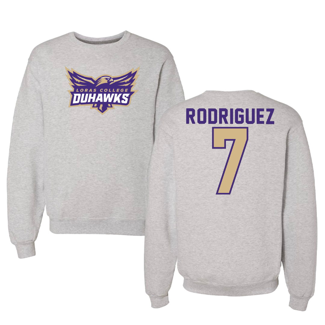 Loras College Soccer Gray Crewneck - #7 Diego Rodriguez