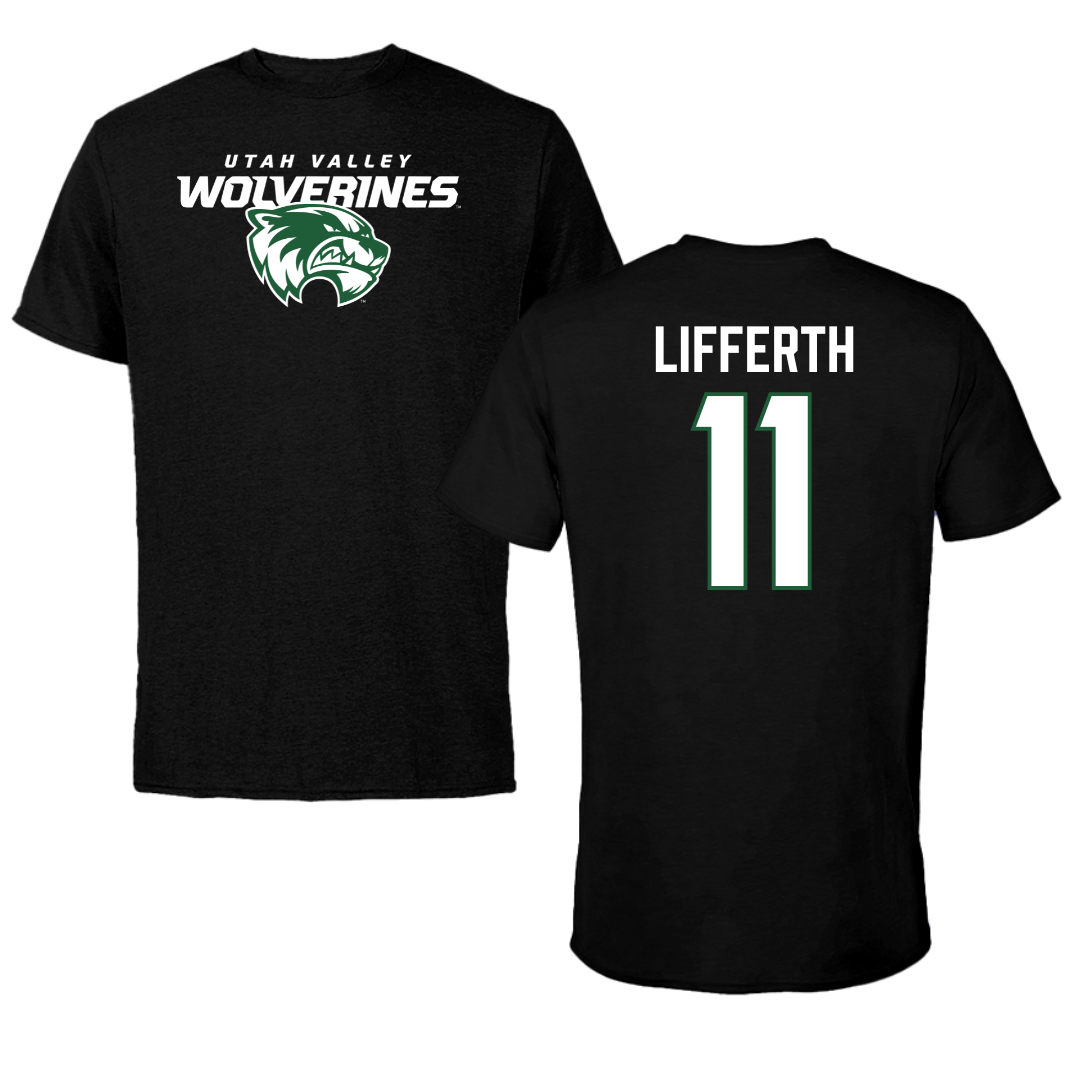 Utah Valley University Soccer Black Wolverines Tee - #11 Zach Lifferth