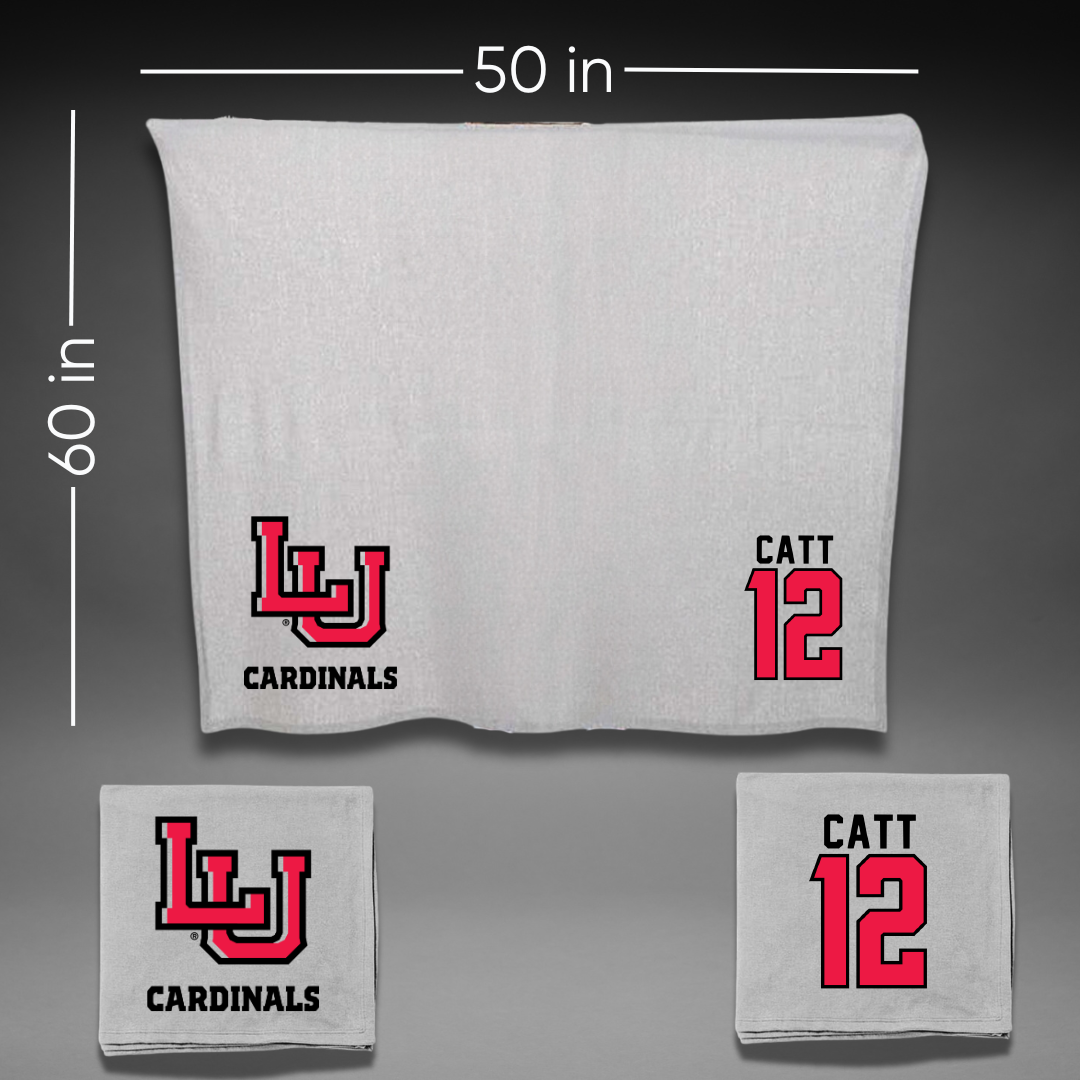 Lamar University Basketball Gray Blanket - #12 Valentin Catt