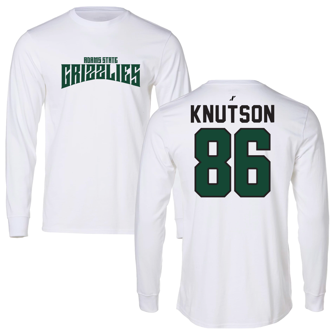 Adams State University Football White Classic Long Sleeve - #86 Kelin Knutson
