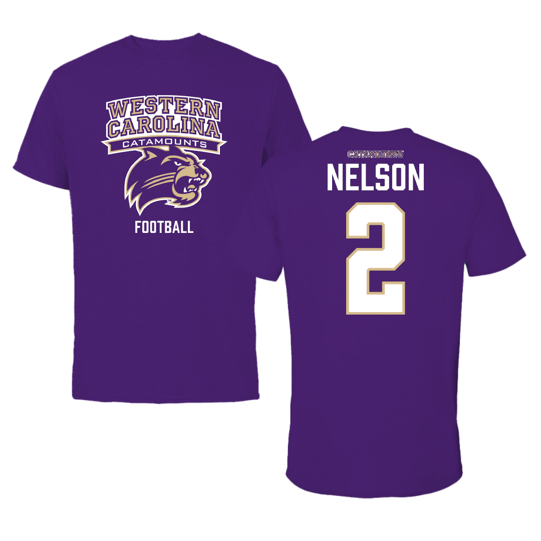 Western Carolina University Football Purple Tee - #2 Micah Nelson