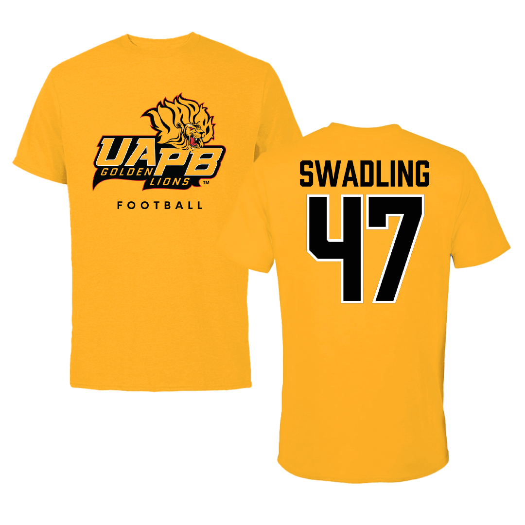 University of Arkansas-Pine Bluff Football Gold Tee - #47 Andrew Swadling