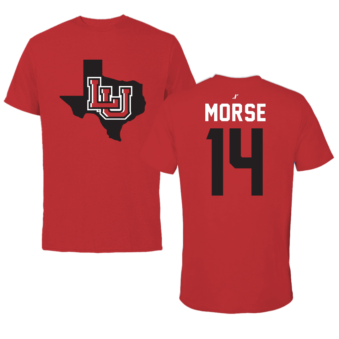 Lamar University Baseball Red State Performance Tee - #14 Trhea Morse