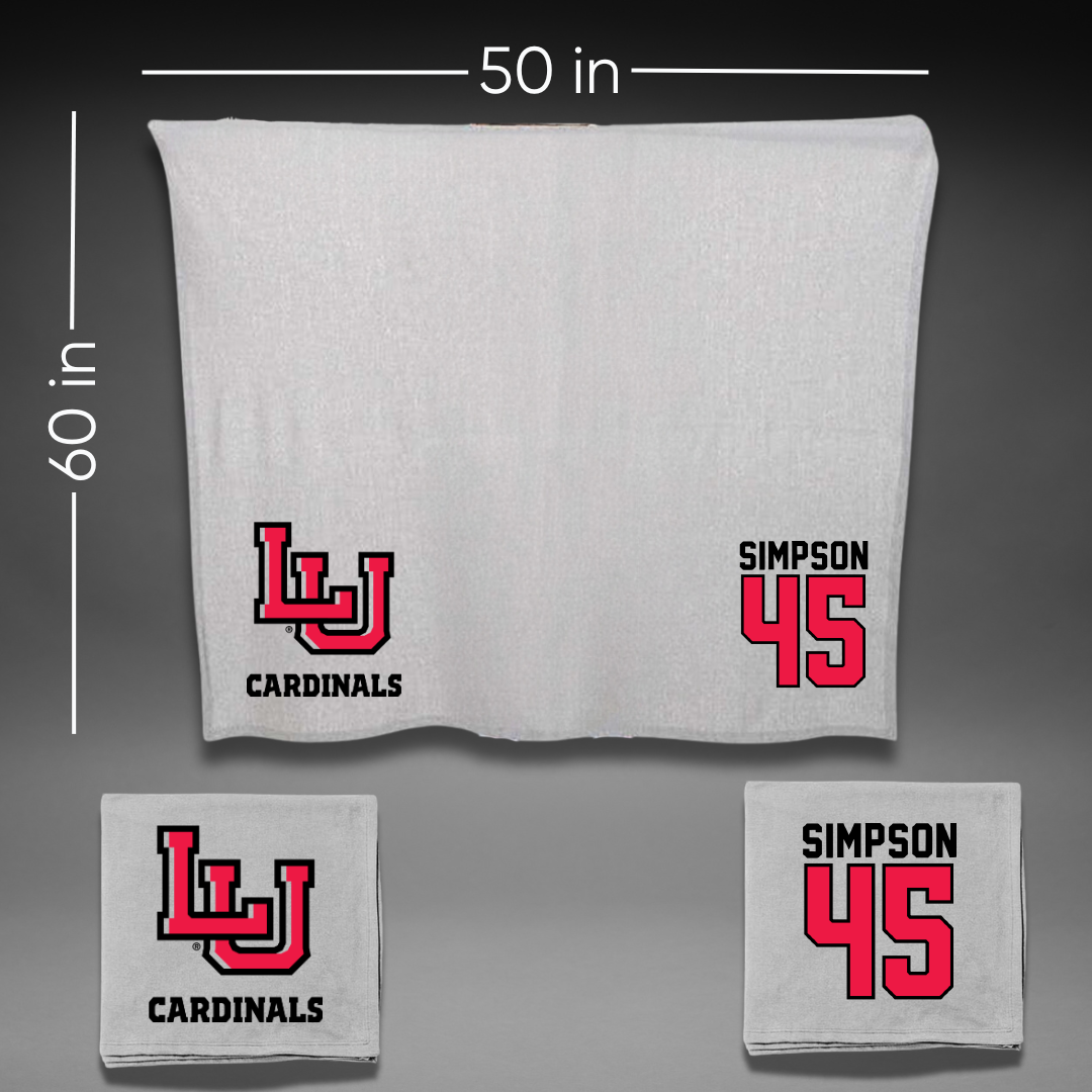 Lamar University Football Gray Blanket - #45 Kei'trone Simpson