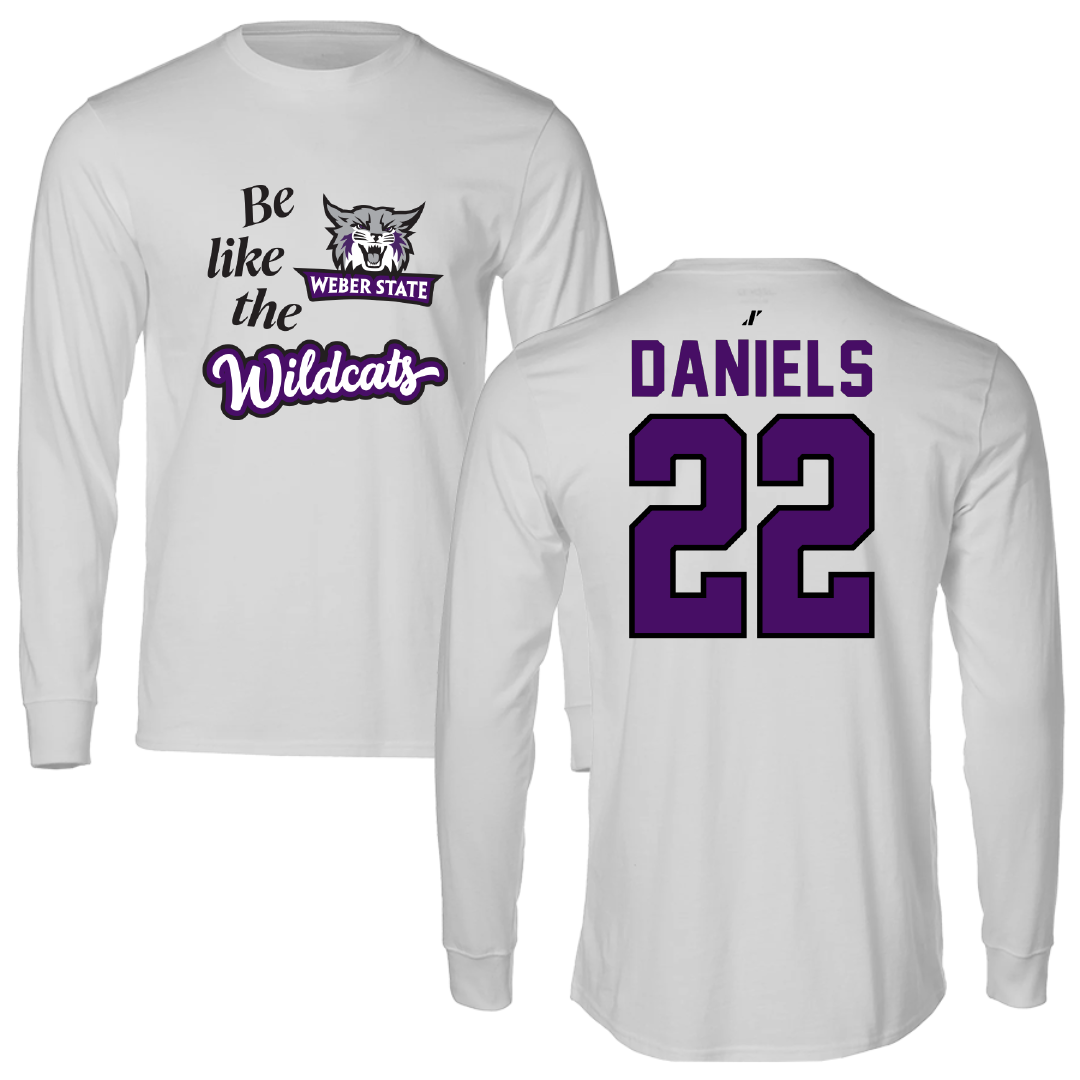 Weber State University Football Light Gray Be Like Us Long Sleeve - #22 Ishaan Daniels