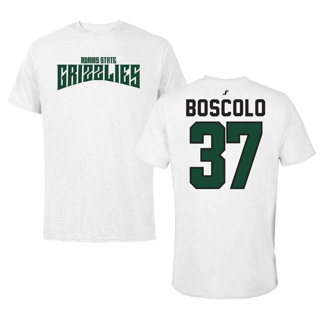 Adams State University Soccer White Classic Tee - #37 Francesco Boscolo