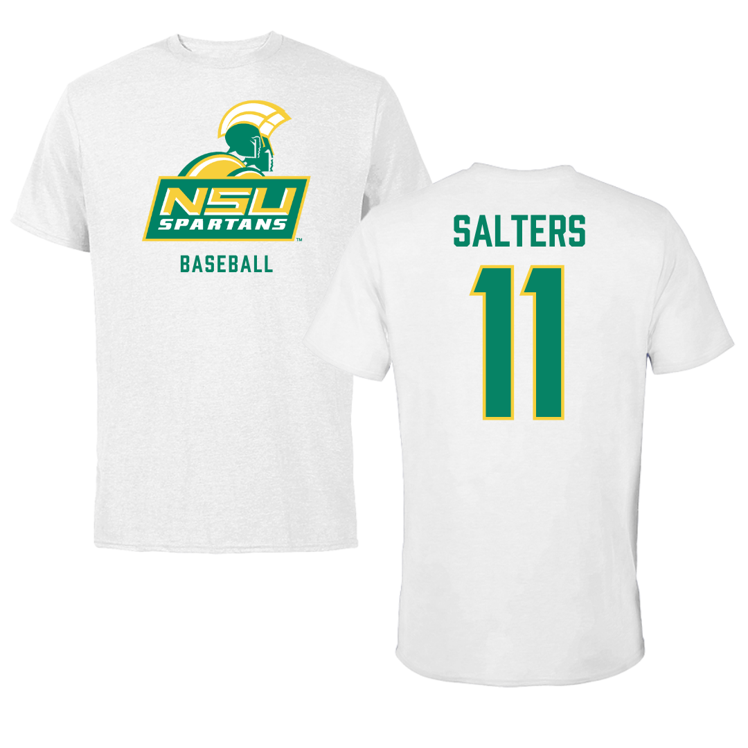 Norfolk State University Baseball White Tee - #11 Ian Salters