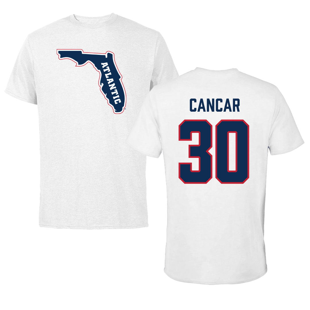 Florida Atlantic University Soccer White Performance Tee - #30 Jozo Cancar