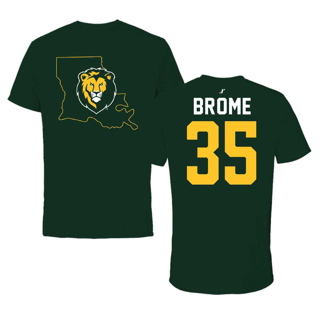 Southeastern Louisiana University Baseball Forest Green State Tee - #35 Ryan Brome