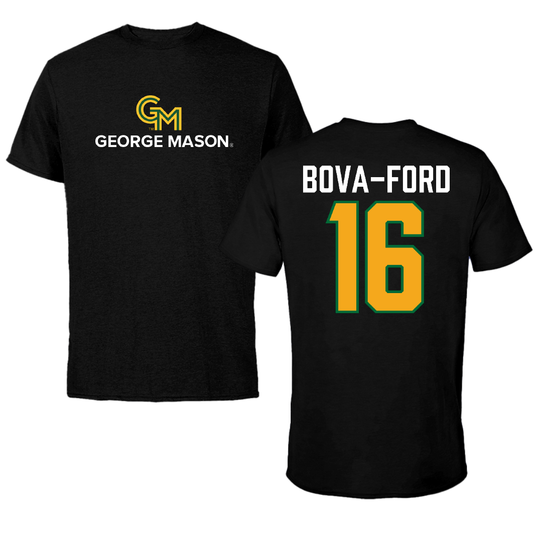 George Mason University Volleyball Black Performance Tee - #16 Damiana Bova-Ford