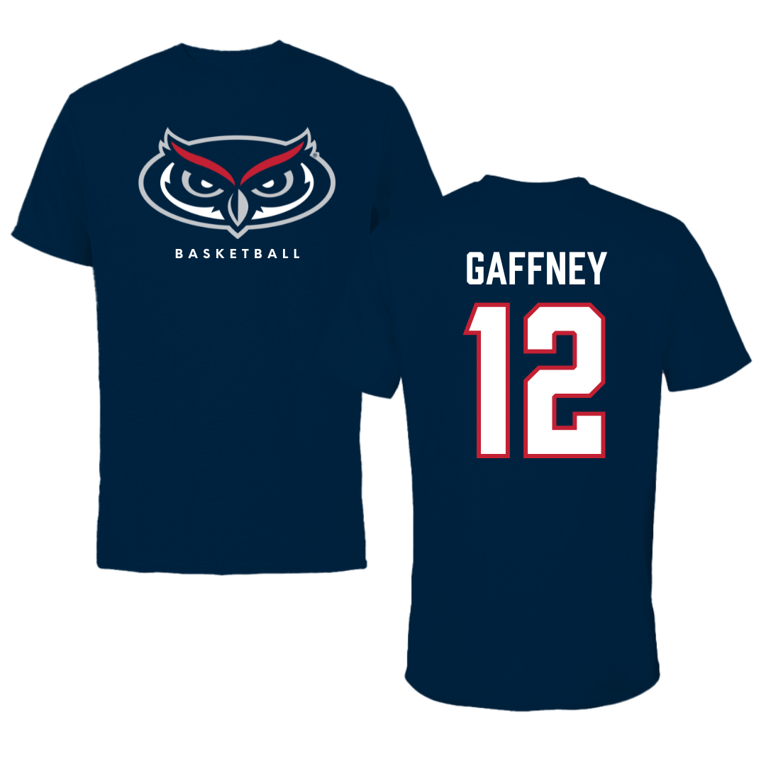 Florida Atlantic University Basketball Navy Mascot Performance Tee - #12 Jalen Gaffney