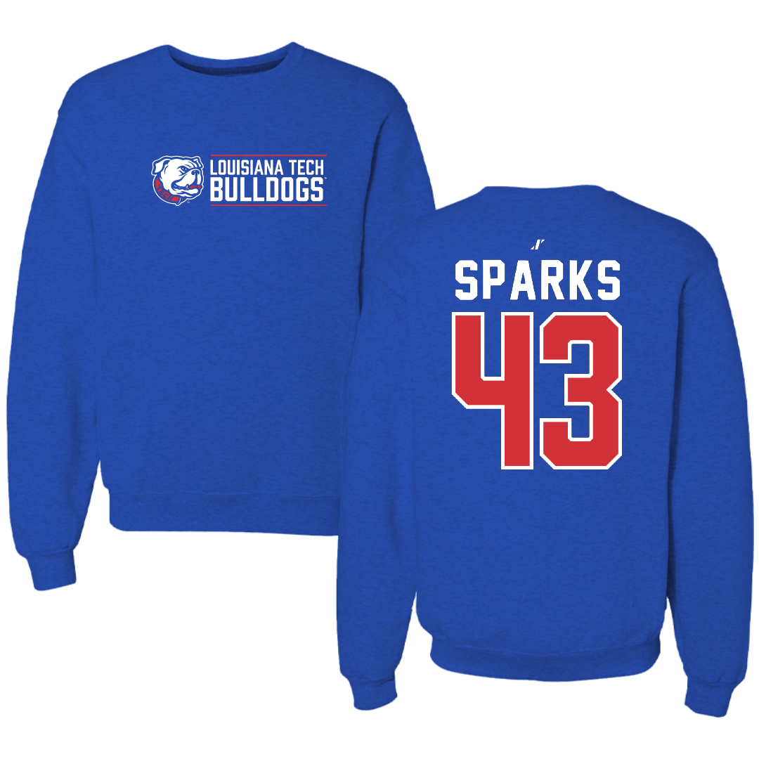 Louisiana Tech University Baseball Blue General Crewneck - #43 Alec Sparks