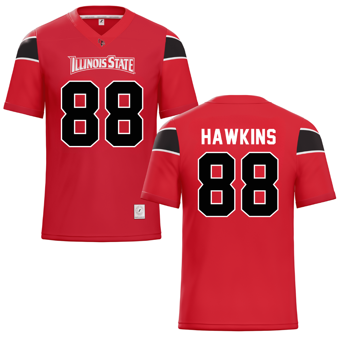 Illinois State University Red Football Jersey - #88 Nick Hawkins