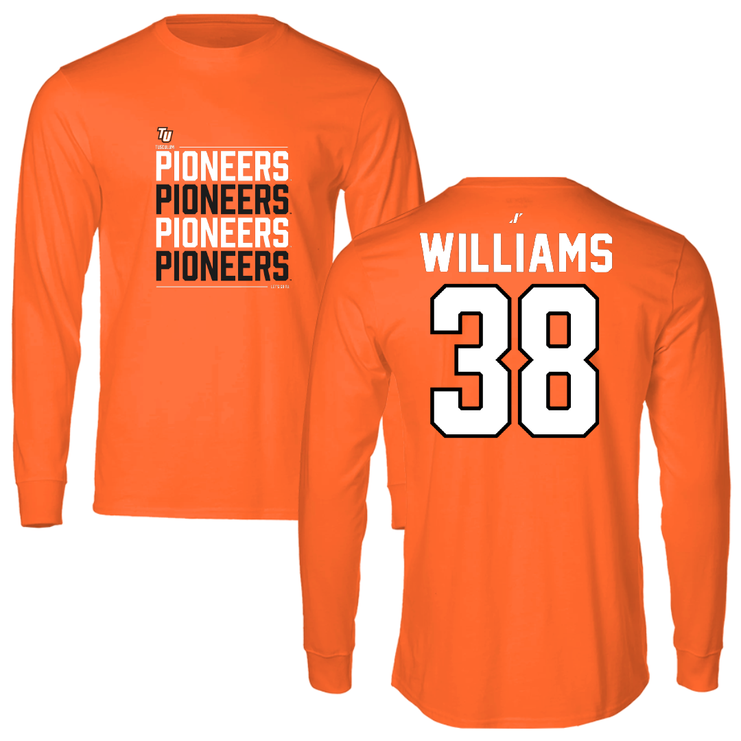 Tusculum University Football Orange General Long Sleeve - #38 Jeremiah Williams