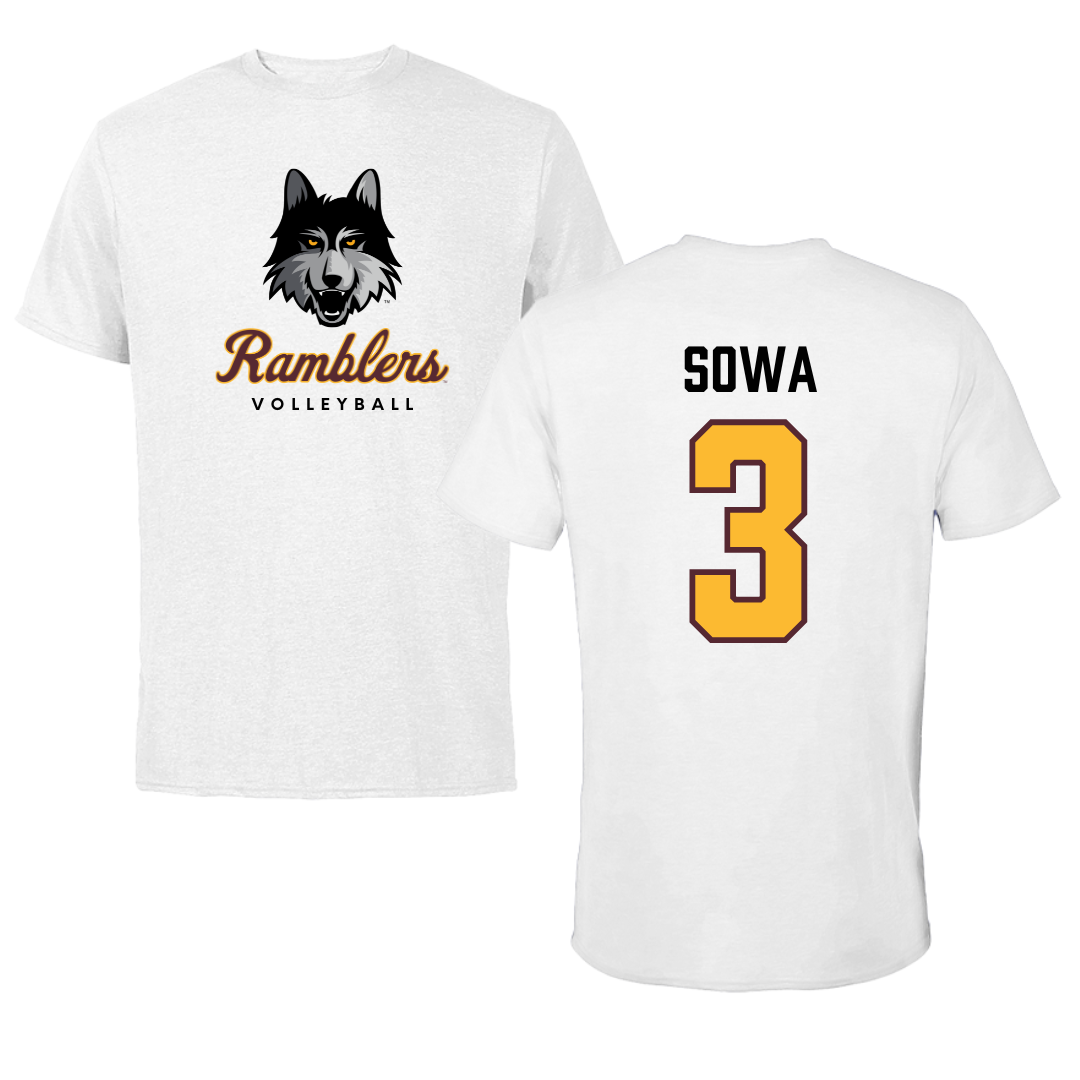 Loyola University-Chicago Volleyball White Ramblers Tee - #3 JJ Sowa