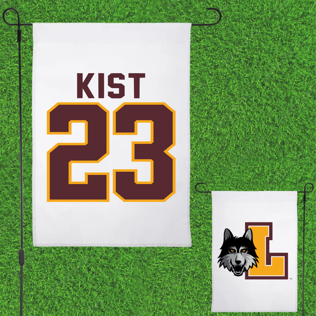 Loyola University-Chicago Soccer White Garden Flag - #23 Kameron Kist