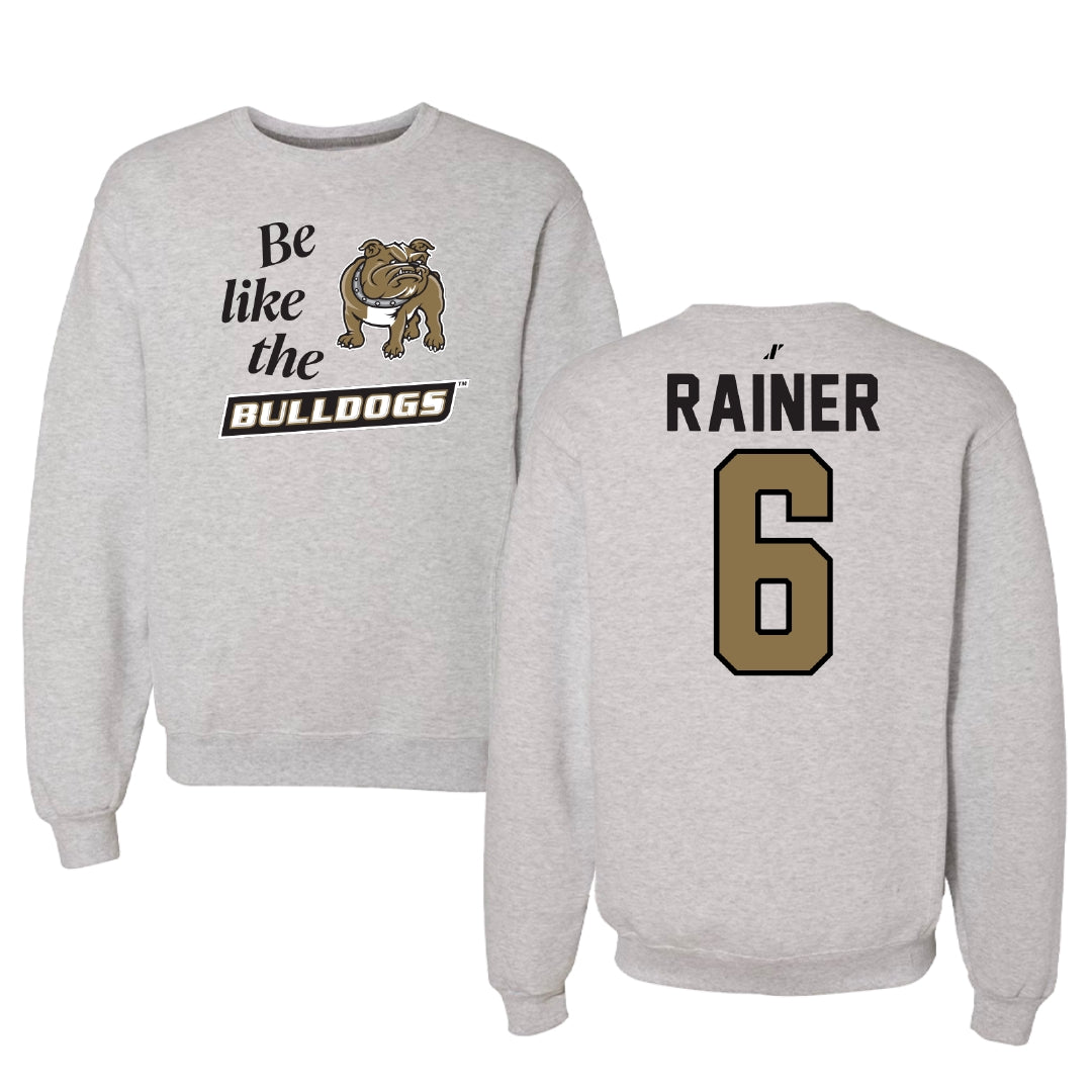 Bryant University Softball Light Gray Be Like Us Crewneck - #6 Amira Rainer