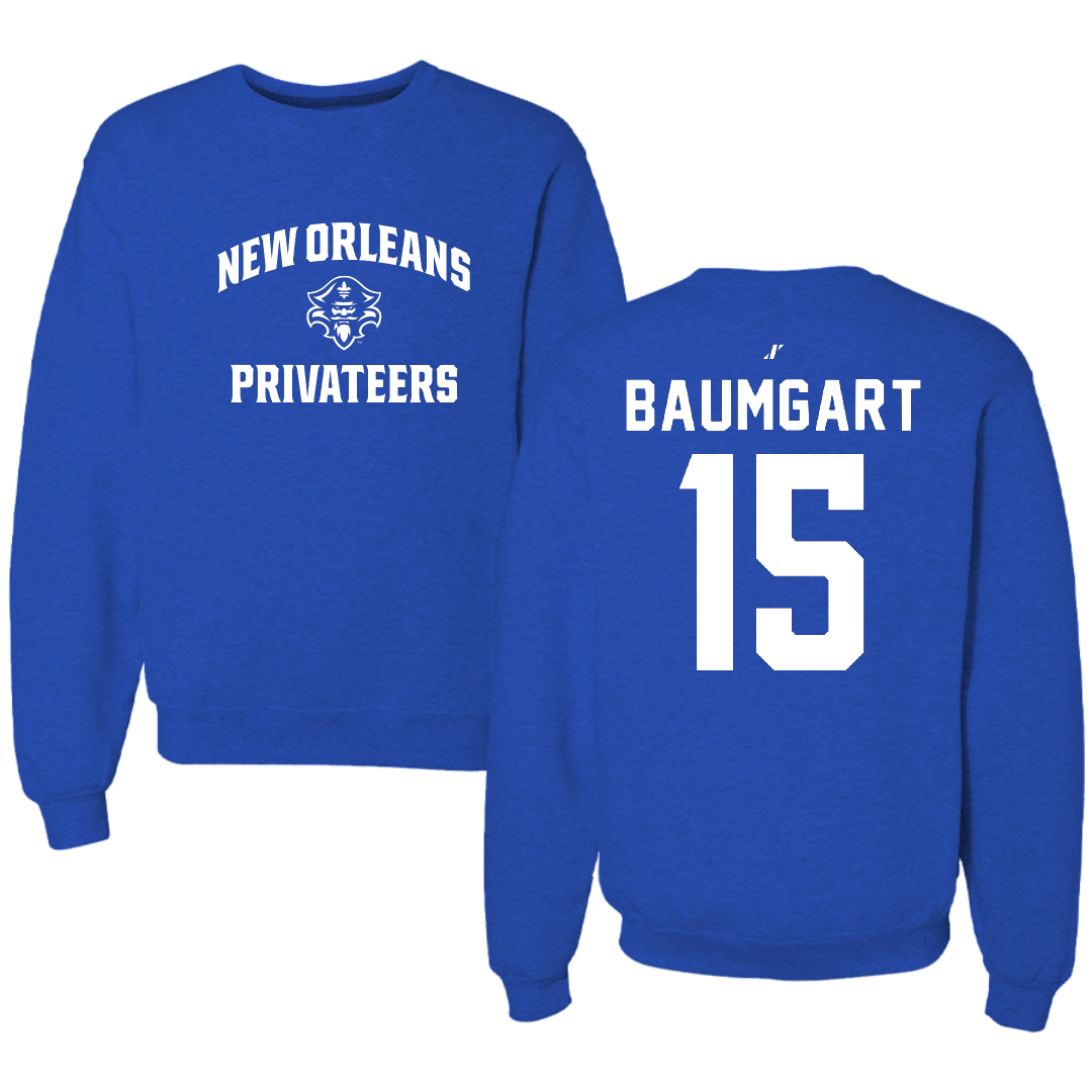 University of New Orleans Beach Volleyball Blue General Crewneck - #15 Serena Baumgart