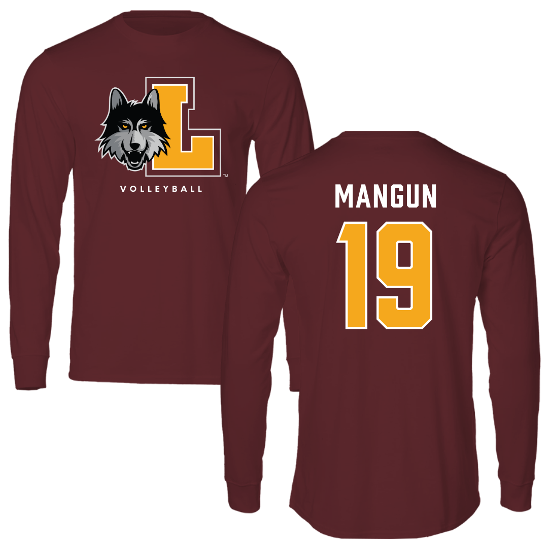 Loyola University-Chicago Volleyball Maroon Mascot Performance Long Sleeve - #19 Dan Mangun