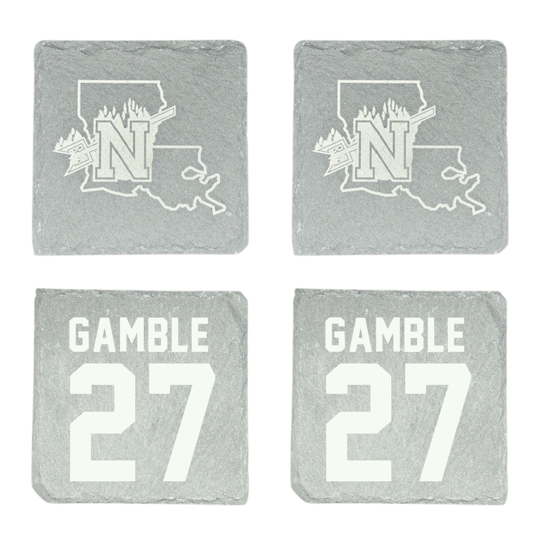 Northwestern State University Volleyball Stone Coaster (4 Pack)  - #27 Jordan Gamble