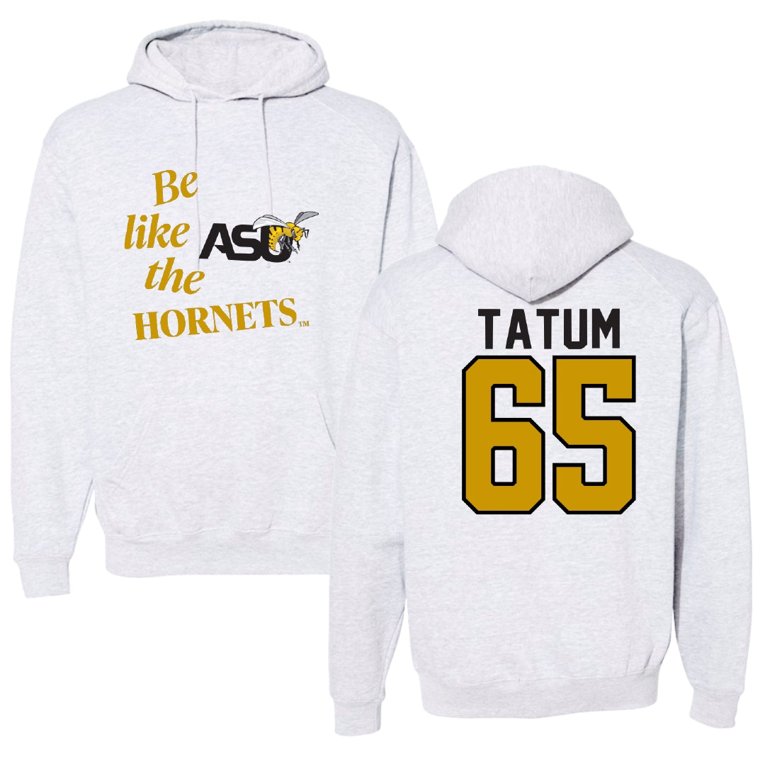 Alabama State University Football Light Gray Be Like Us Hoodie - #65 Jvyon Tatum