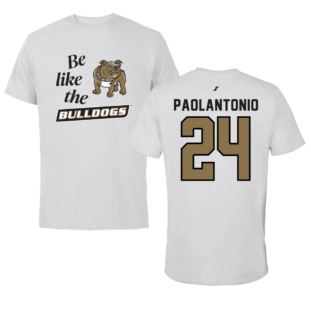 Bryant University Softball Light Gray Be Like Us Performance Tee - #24 Caroline Paolantonio