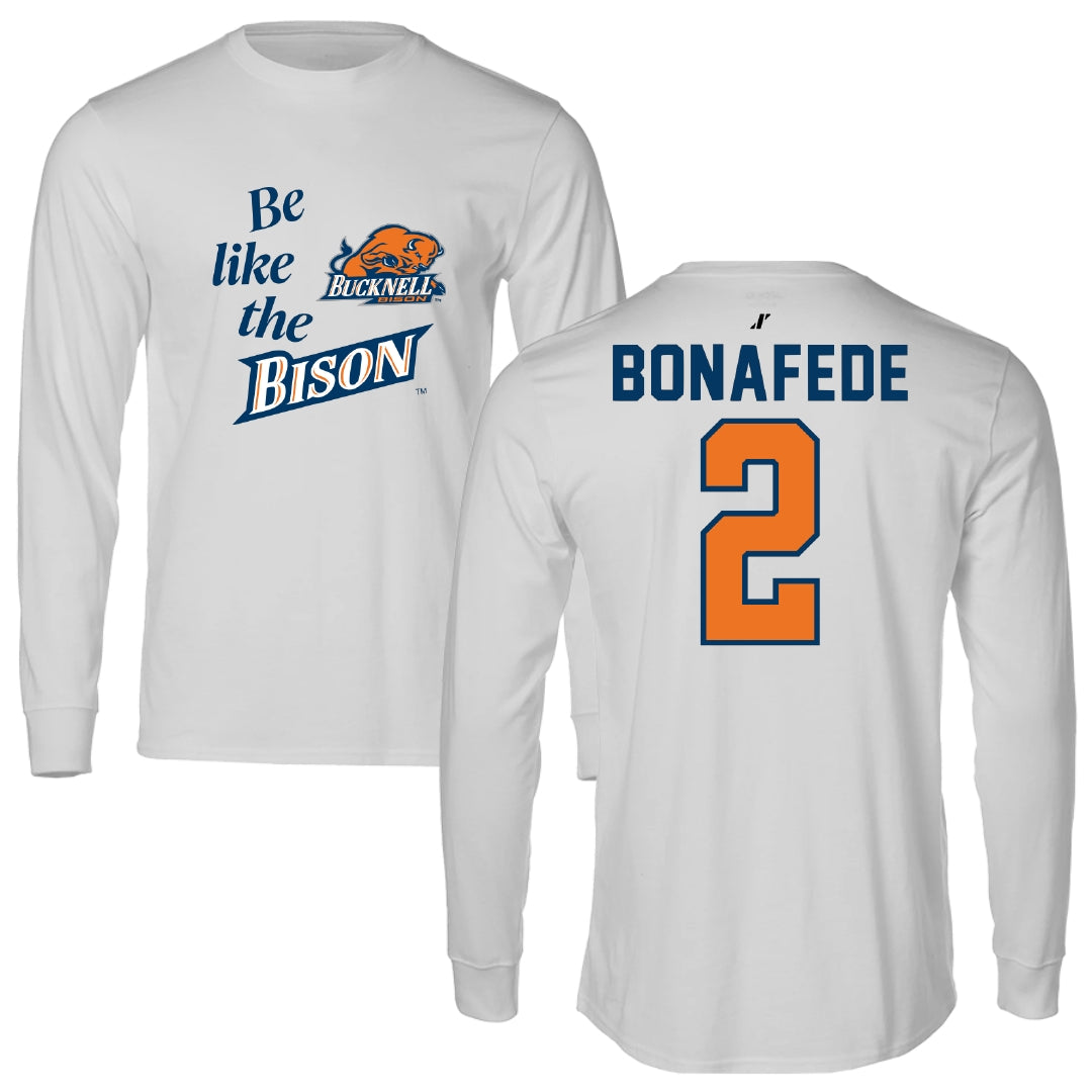 Bucknell University Lacrosse Light Gray Be Like Us Long Sleeve - #2 Benjamin Bonafede